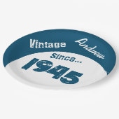 Assiettes En Carton Anniversaire 1945 80e Anniversaire Plaque papier (Angle)
