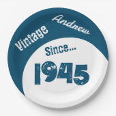 Assiettes En Carton Anniversaire 1945 80e Anniversaire Plaque papier (Devant)