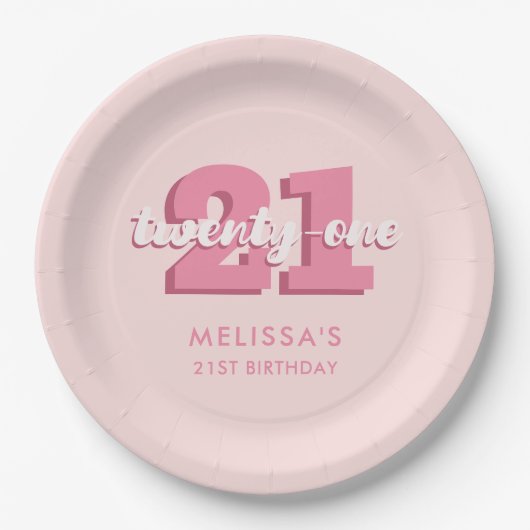 Assiettes En Carton Anniversaire 21 ans (Devant)