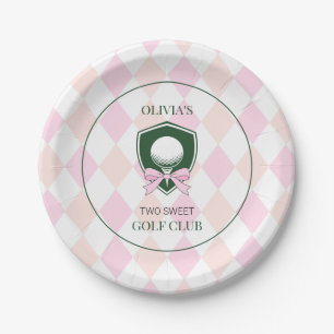 Assiettes En Carton Anniversaire 2 ans Fille Golf Rose en un coup à ré