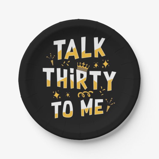 Assiettes En Carton Anniversaire 30 ans | Parlez Trente À Moi (Devant)