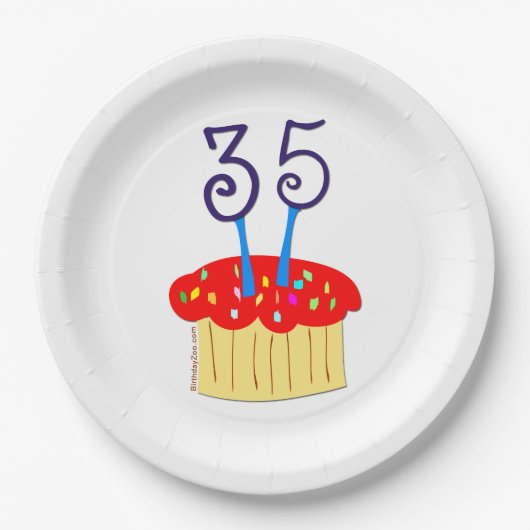 Assiettes En Carton Anniversaire 35 ans (Devant)