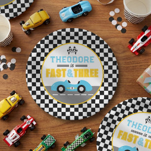 Assiettes En Carton Anniversaire 3 ans Fast & Three Course de voiture