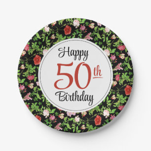 Assiettes En Carton Anniversaire 50 ans Wildflower