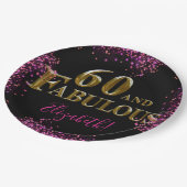 Assiettes En Carton Anniversaire 60 ans (Angle)