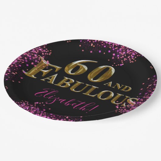 Assiettes En Carton Anniversaire 60 ans (Angle)