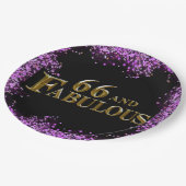 Assiettes En Carton Anniversaire 66 ans (Angle)