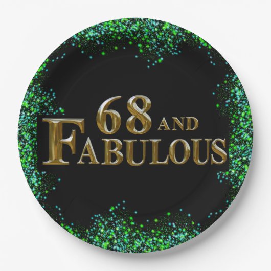 Assiettes En Carton Anniversaire 68 ans (Devant)