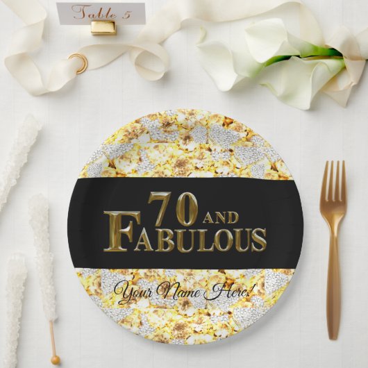Assiettes En Carton Anniversaire 70 ans (Mariage)