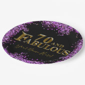 Assiettes En Carton Anniversaire 70 ans (Angle)