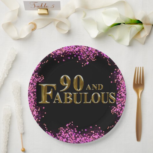 Assiettes En Carton Anniversaire 90 ans (Mariage)