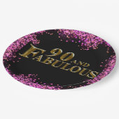 Assiettes En Carton Anniversaire 90 ans (Angle)