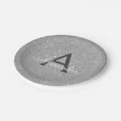 Assiettes En Carton Anniversaire à monogramme Luxe Paillettes et scint (Angle)