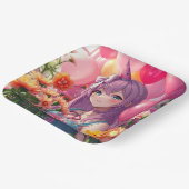 Assiettes En Carton Anniversaire à thème Anime fille (Angulaire)