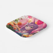 Assiettes En Carton Anniversaire à thème Anime fille (Angulaire)