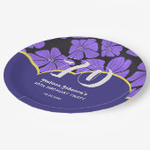 Assiettes En Carton Anniversaire Abstrait de Chamomille Florale Violet (Angle)