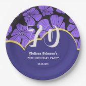 Assiettes En Carton Anniversaire Abstrait de Chamomille Florale Violet (Devant)