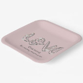 Assiettes En Carton Anniversaire Amour Fleur d'Amande Texte (Angulaire)