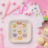 Assiettes En Carton Anniversaire animal chat fête d'anniversaire (Fête)