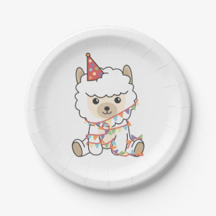 Assiettes En Carton Anniversaire Animal Cute Alpaca Parti Anniversaire