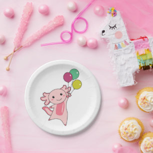 Assiettes En Carton Anniversaire Animal Cute Axolotl Anniversaire de e
