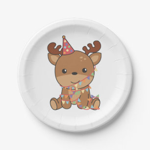 Assiettes En Carton Anniversaire Animal Cute Deer pour les enfants Fêt