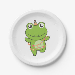 Assiettes En Carton Anniversaire Animal Cute Frog pour les enfants Fêt