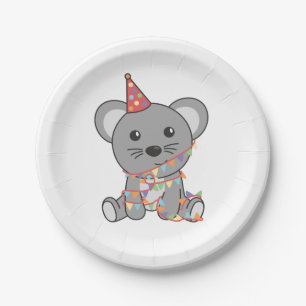 Assiettes En Carton Anniversaire Animal Cute Mouse pour enfants Annive