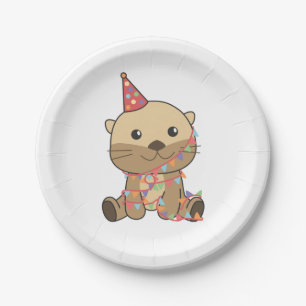 Assiettes En Carton Anniversaire Animal Cute Otter pour enfants Annive