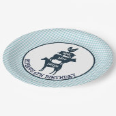 Assiettes En Carton Anniversaire animal de fille de guingan de thème (Angle)