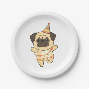 Assiettes En Carton Anniversaire Animal mignonne Carlin pour enfants f
