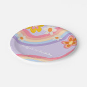 Assiettes En Carton Anniversaire Arc-en-ciel rétro (Angle)