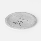 Assiettes En Carton Anniversaire argent parties scintillant monogramme (Angle)