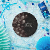 Assiettes En Carton Anniversaire Black Parties scintillant Ballons Fêt (Fête)