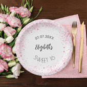 Assiettes En Carton Anniversaire blanc rose parties scintillant nom de