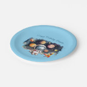 Assiettes En Carton Anniversaire bleu des Planètes extérieures (Angle)