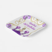 Assiettes En Carton Anniversaire Blonde Princesse en violet (Angulaire)