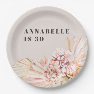 Assiettes En Carton Anniversaire bohème moderne pastel floral