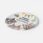 Assiettes En Carton Anniversaire Bois Animaux Fête Couleur d'eau perso (Angle)