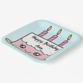 Assiettes En Carton Anniversaire Cake Design Carré Party Plaque papier (Angulaire)