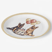 Assiettes En Carton Anniversaire Chiens berger allemands Chiens d'anni (Angle)