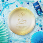 Assiettes En Carton Anniversaire Coeurs d'or des années dans jamais (Fête)