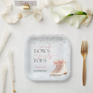 Assiettes En Carton Anniversaire d'adolescente patinage sur glace Ruba