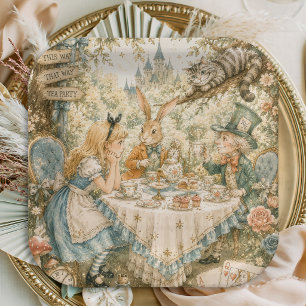 Assiettes En Carton Anniversaire d'Alice au Pays des Merveilles
