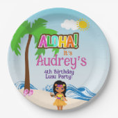 Assiettes En Carton Anniversaire d'Aloha Luau (Devant)