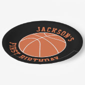 Assiettes En Carton Anniversaire de Basketball (Angle)