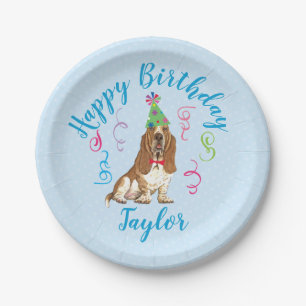 Assiettes En Carton Anniversaire de Basset Hound
