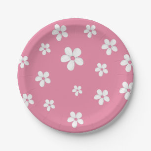 Assiettes En Carton Anniversaire de bébé fille mignonne Dusty Pink Wil