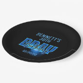 Assiettes En Carton Anniversaire de Blue Neon (Angle)