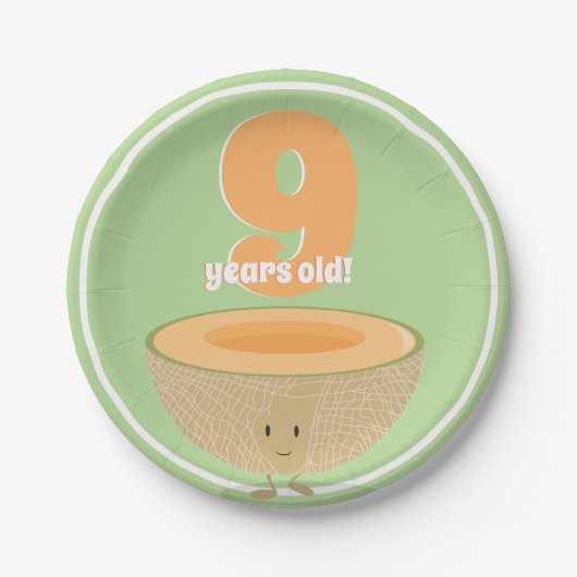 Assiettes En Carton Anniversaire de Cantaloupe| Plaque de papier (Devant)